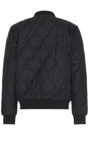 Brixton Dillinger Quilted Bomber Jacket in Black