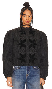 Free People Quinn Quilted Jacket in Black
