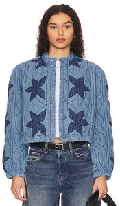 Free People Quinn Quilted Jacket in Blue - Free People - Quinn - Veste matelassée - Bleu - Free People Quinn 蓝色绗缝夹克 - Free People Quinn Steppjacke in Blau - Free People 퀸 퀼팅 재킷 블루 색상 - Giacca trapuntata Free People Quinn in blu