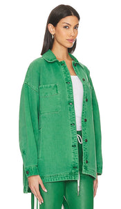 Free People x We The Free Madison City Twill Jacket In Kelly Green in Green