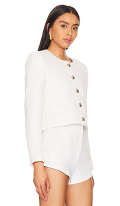 Generation Love Yoonie Tweed Blazer in White