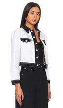L'AGENCE Koda Colorblock Crop Jacket in White