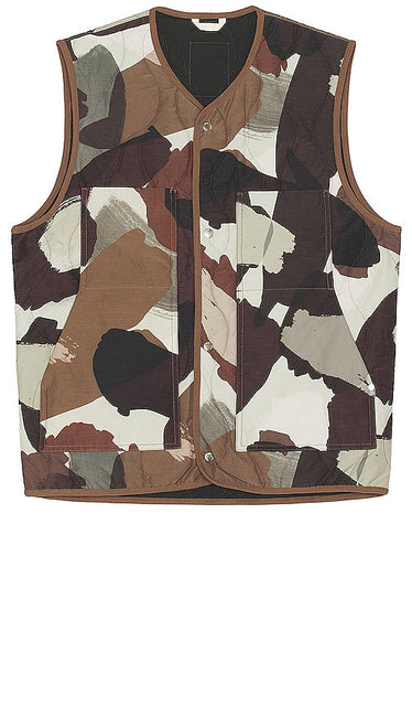 Norse Projects Peter Camo Nylon Insulated Vest in Brown - Norse Projects Peter Camo - Gilet isolé en nylon marron - Norse Projects Peter Camo 棕色尼龙隔热背心 - Norse Projects Peter Camo Nylon-Isolierweste in Braun - Norse Projects Peter Camo 나일론 보온 조끼브라운 색상 - Norse Projects Gilet isolante in nylon mimetico Peter in marrone