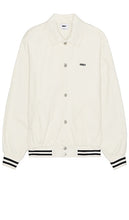 Obey Icon Face Varsity Jacket in Cream