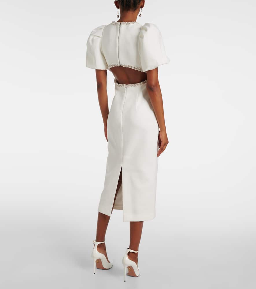 Rebecca Vallance Bridal Alicia embellished Crêpe midi dress