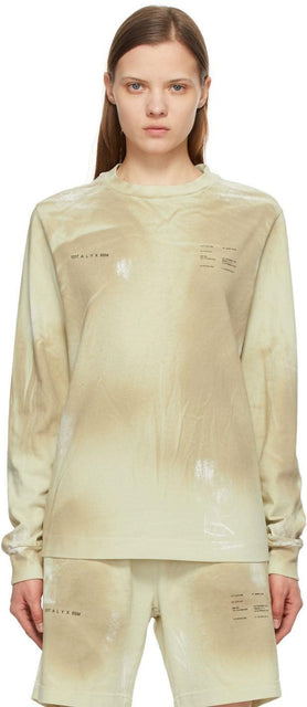 1017 ALYX 9SM Beige Printed Double Logo Sweatshirt - Sweat-shirt double logo imprimé 1017 Alyx 9sm 9sm - 1017 ALYX 9SM 베이지 인쇄 더블 로고 스웨터