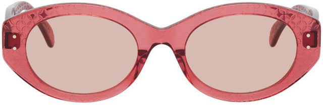 ALAÃA Pink Round Cat Eye Sunglasses - Alaã une lunettes de soleil rose rose chat rond - AlaÃ 핑크 라운드 고양이 눈 선글라스