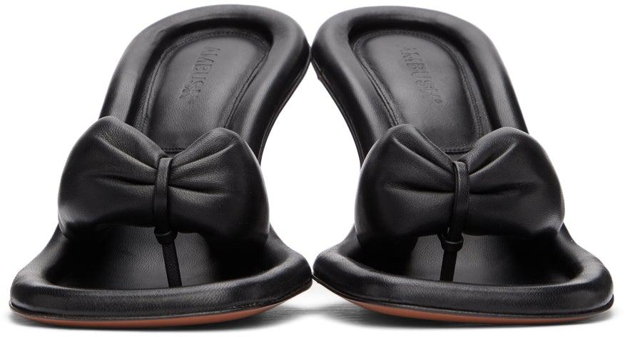 AMBUSH Black Leather Cushion Sandals – BlackSkinny