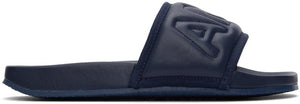 AMBUSH Navy Leather Quilted Slides - Diapositives matelassées en cuir d'embuscade en cuir marine - 매복 해군 가죽 퀼트 슬라이드