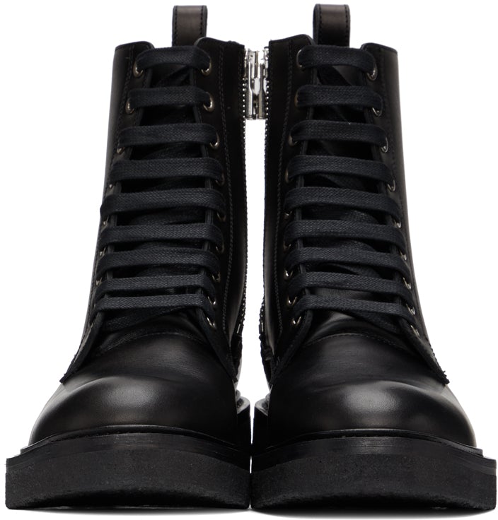 AMIRI Black Crepe Sole Combat Boots – BlackSkinny