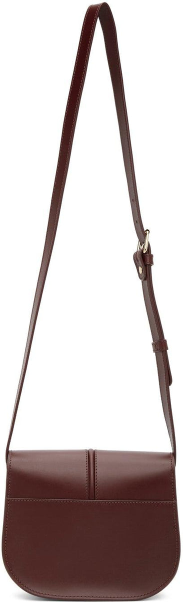 A.P.C. Gold-Toned Leather Shoulder Bag - Burgundy Shoulder Bags