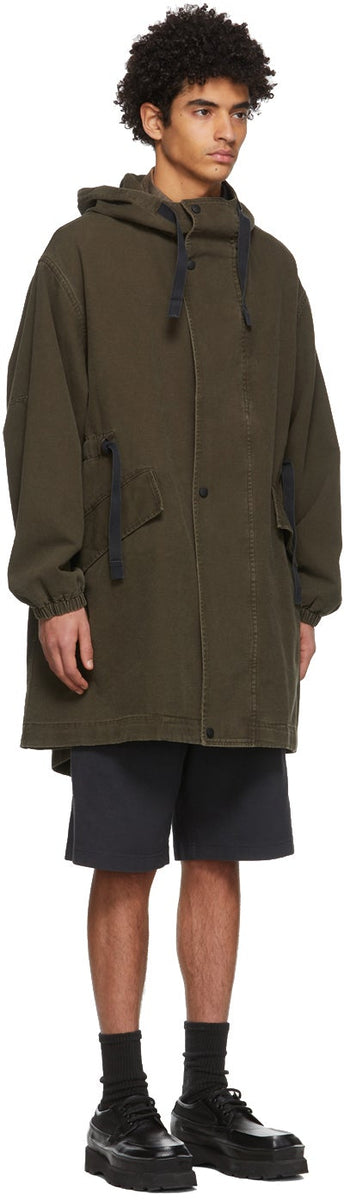 Acne Studios Khaki Canvas Fishtail Parka Coat – BlackSkinny