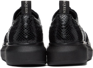 Alexander McQueen Black Croc Lace-Up Brogues