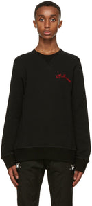 Alexander McQueen Black Embroidered Logo Sweatshirt - Sweat-shirt de logo brodé noir Alexander McQueen - Alexander McQueen 블랙 수 놓은 로고 스웨터
