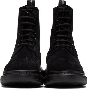 Alexander McQueen Black Suede Lace-Up Boots