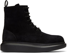 Alexander McQueen Black Suede Lace-Up Boots - Bottes de lacets en daim noir Alexander McQueen - 알렉산더 맥퀸 블랙 스웨이드 레이스 업 부츠