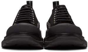 Alexander McQueen Black Suede Tread Slick Platform Low Sneakers