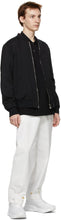 Alexander McQueen Black Wool Embroidered Logo Bomber Jacket