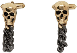 Alexander McQueen Gold Skull Cufflinks - Boutons de manchette de crâne d'or Alexander McQueen - Alexander McQueen Gold Skull Cufflinks.