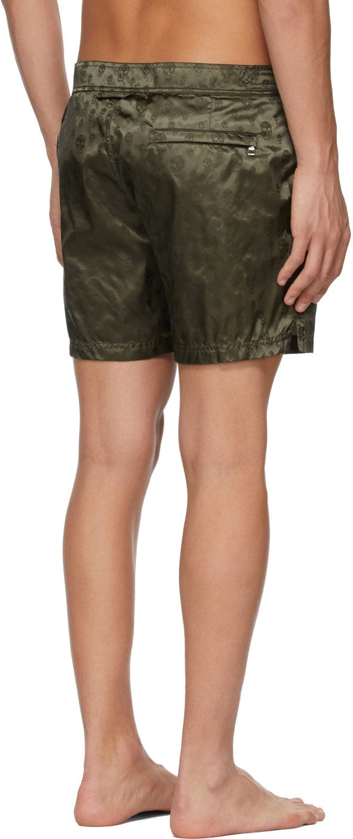 Alexander McQueen Khaki Skull Swim Shorts – BlackSkinny