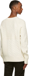 Alexander McQueen Off-White Wool Embroidered Logo Sweater