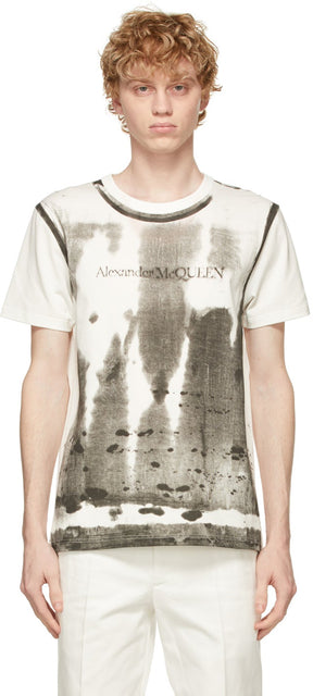 Alexander McQueen Off-White X-Ray Printed T-Shirt - T-shirt imprimé à rayons X sur blanc d'Alexander McQueen - Alexander McQueen Off-White X-ray 인쇄 티셔츠