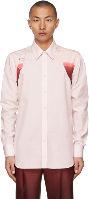 Alexander McQueen Pink Dip Dye Printed Harness Shirt - Chemise de harnais imprimé de colorant d'alexandre mcqueen rose - Alexander McQueen 핑크 딥 염료 인쇄 된 하네스 셔츠