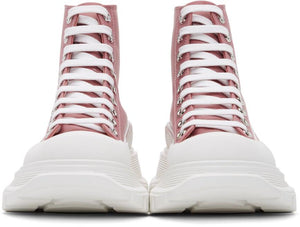 Alexander McQueen Pink Satin Tread Slick Boots