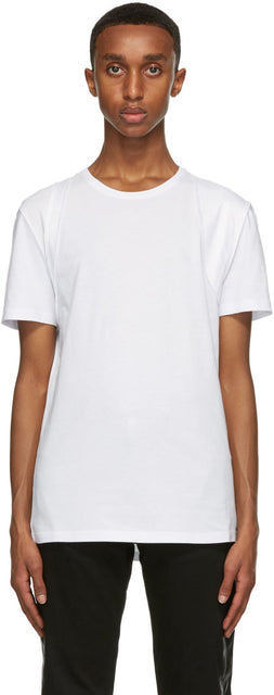 Alexander McQueen White Harness T-Shirt - T-shirt Harnais blanc d'Alexander McQueen - Alexander McQueen 화이트 하네스 티셔츠