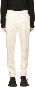 Alexander McQueen White Wool Cigarette Trousers - Pantalon de cigarette en laine blanche Alexander McQueen - Alexander McQueen 화이트 양모 담배 바지