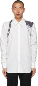 Alexander McQueen White X-Ray Printed Harness Shirt - Chemise de harnais imprimé à rayons X blanc d'Alexander McQueen - 알렉산더 맥퀸 화이트 엑스레이 인쇄 하네스 셔츠