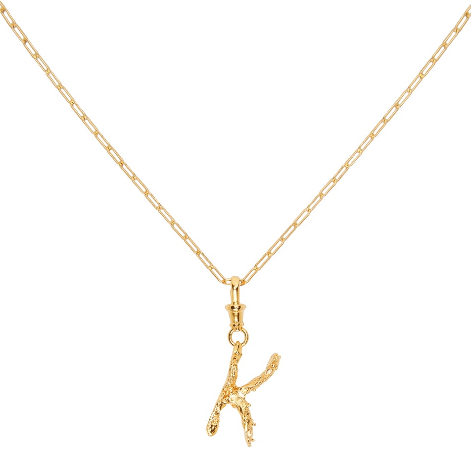 Alighieri SSENSE Exclusive Gold K Alphabet Necklace BlackSkinny