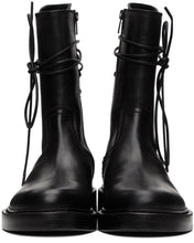 Ann Demeulemeester Black Leather Back Lace-Up Boots