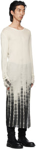 Ann Demeulemeester Off-White Cashmere Tie-Dye Long Sleeve T-Shirt