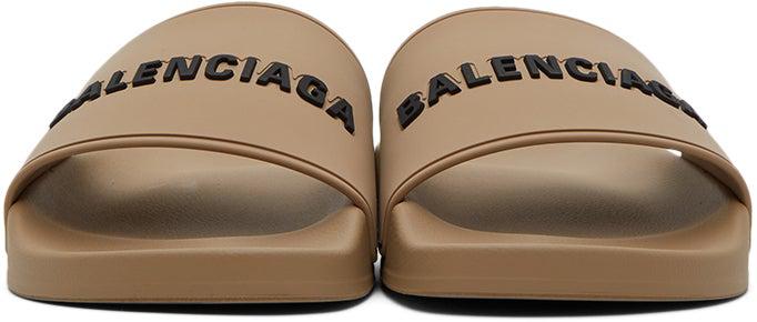 Balenciaga beige online slides