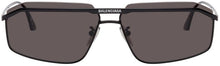 Balenciaga Black Logo Rectangular Sunglasses - Lunettes de soleil rectangulaires du logo noir Balenciaga - Balenciaga 블랙 로고 직사각형 선글라스