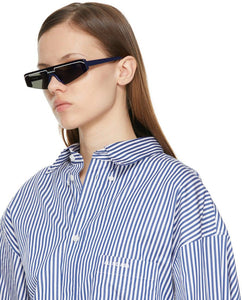 Balenciaga Blue Ski Rectangle Sunglasses