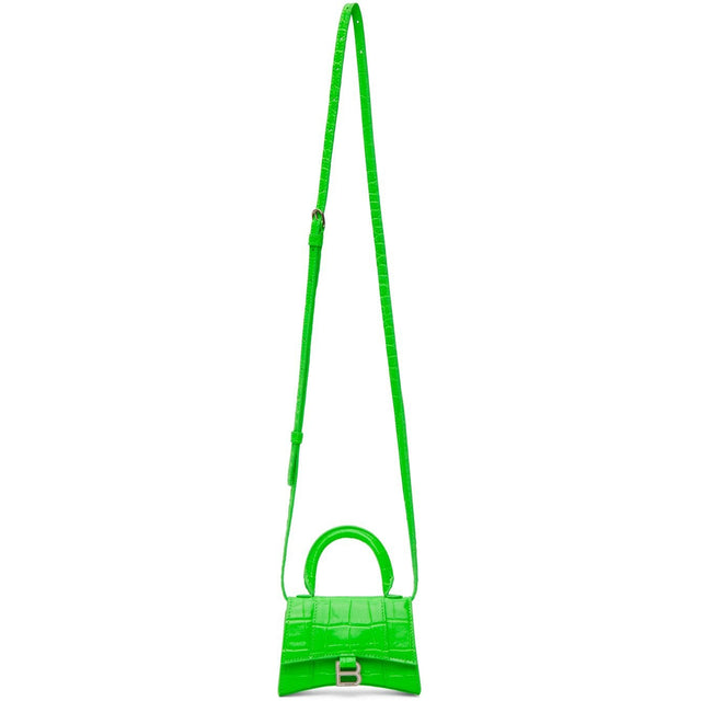 Balenciaga Green Croc Mini Hourglass Bag - Bageniaga Green Croc Mini Sac Sablier Sac - Balenciaga 그린 크로프 미니 모래 시계 가방