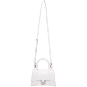 Balenciaga White XS Croc Hourglass Bag