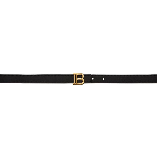 Balmain Black Thin B Belt - Ceinture B Noir Balmain Noir - Balmain 블랙 얇은 B 벨트