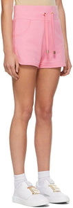 Balmain Pink Embossed Monogram Shorts