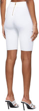 Balmain White Rib Knit Cycling Shorts