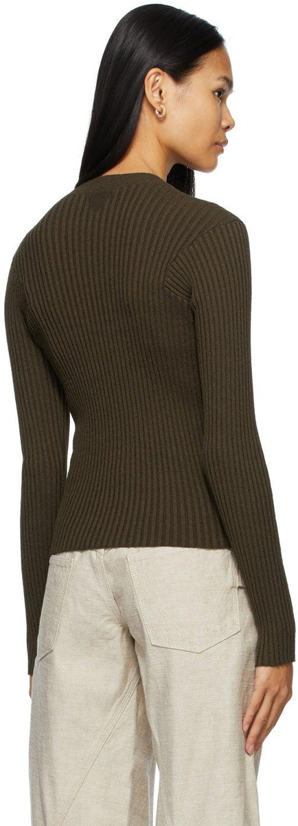 Vince mixed discount rib crew sweater