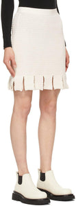 Bottega Veneta Off-White Racked Slit Cut Miniskirt