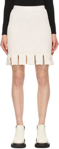 Bottega Veneta Off-White Racked Slit Cut Miniskirt - Minisjette de coupe de la boutega Veneta découpée - Bottega 베네타 오프 화이트 랙 슬릿 컷 미니 스 카트