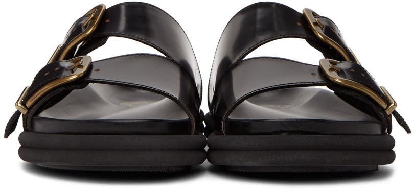 Dries Van Noten Black Leather Slip-On Sandals – BlackSkinny