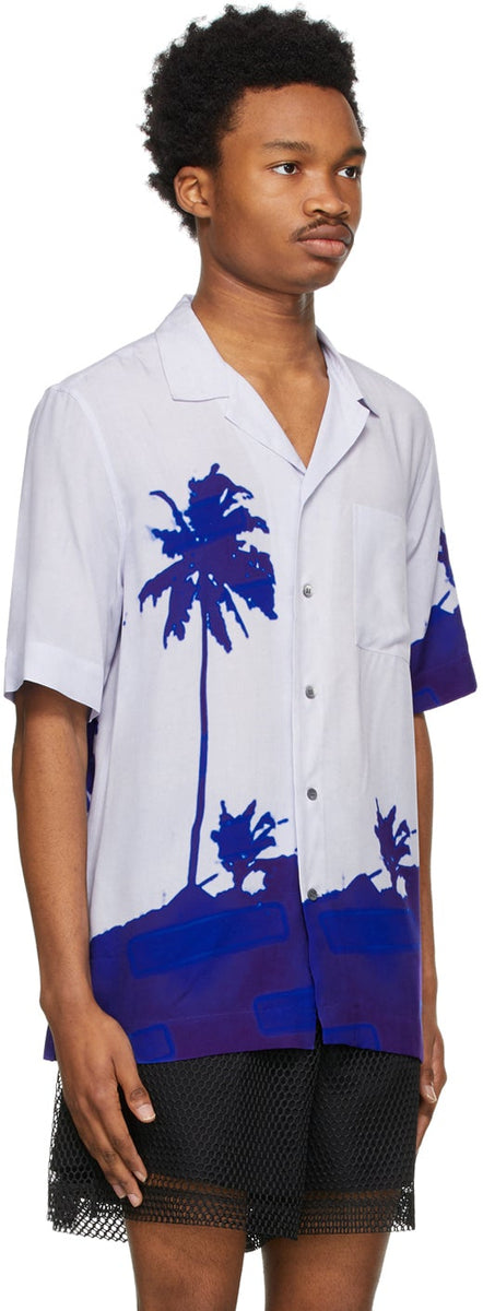 Dries Van Noten Blue Len Lye Edition Graphic Short Sleeve Shirt 