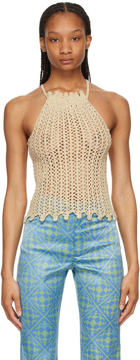 Eckhaus Latta Beige Hooked Tank Top – BlackSkinny