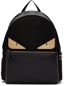 Fendi Black Leather Bag Bugs Backpack - Sac à dos de sac en cuir noir Fendi - 펜디 블랙 가죽 가방 벌레 배낭