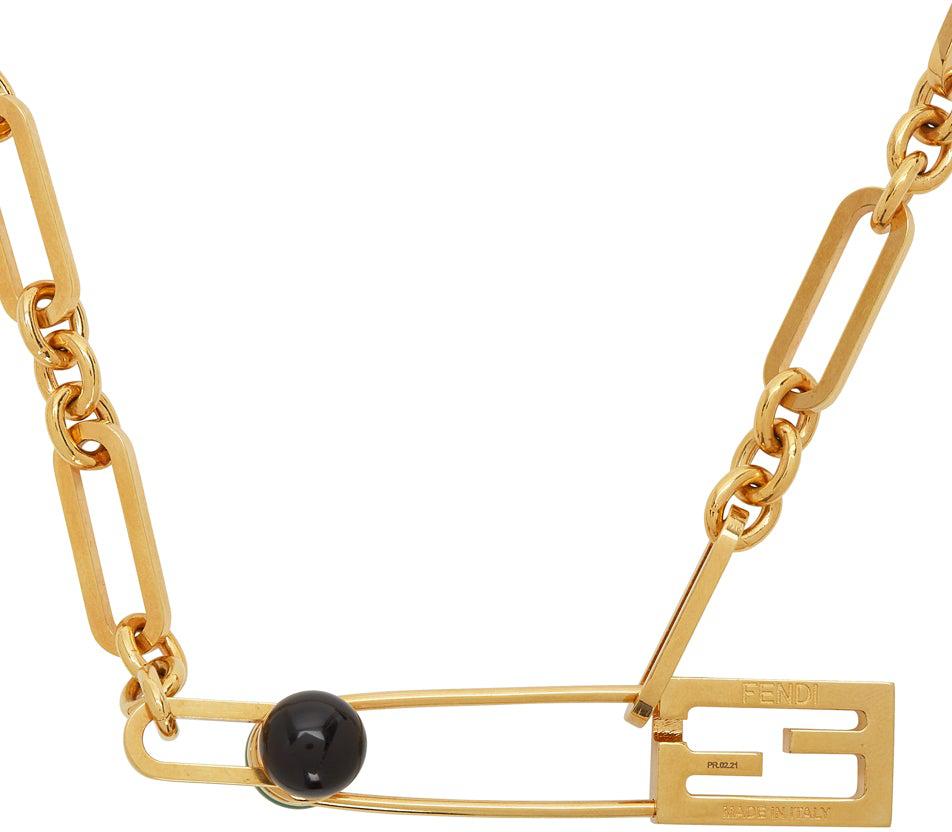 Fendi Gold Baguette Necklace